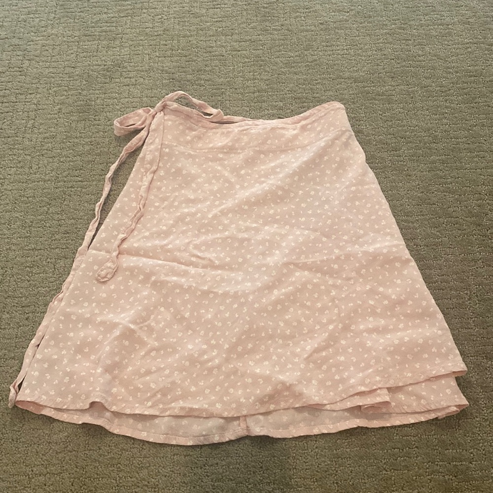 Pink wrap skirt